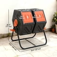 thumbnail image 3 of Outsunny 34.5 Gallon Composter, Dual Chamber Compost Bin, Orange, 3 of 10