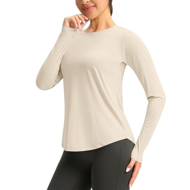 Chandail de Soleil à Manches Longues pour Femmes, Protection UV, Hauts d'Entraînement Légers UPF 50+, Chandails de Golf, de Gym et de Randonnée, Vêtements d'Extérieur