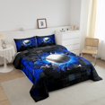 thumbnail image 3 of Erosebridal Baseball Comforter Sets King Size,Gradient Geometric Comforters & Duvets,Blue Black,Reversible, 3 of 7