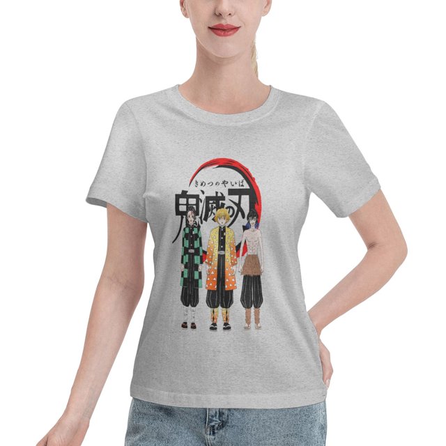 T-Shirt Basique à Manches Courtes pour Femmes Demon Slayer
