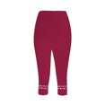 thumbnail image 5 of FNFYFH Clearance Womens 2 Pack Yoga Capri Pants Solid Color Leggings Set,Pink, 5 of 5