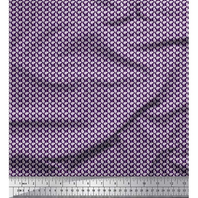 Soimoi Poly Georgette Fabric Dot & Paisley Decor Fabric Printed Yard 52 Inch Wide