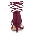 thumbnail image 3 of BLISSFUL STEP Women's Open Toe Kitten Heel Lace Up Sandals, 3 of 6