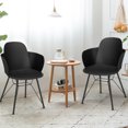 thumbnail image 3 of Gymax 4PCS Modern Dining Chair Plastic Arm Chair Office Home w/ Metal Legs Black, 3 of 10