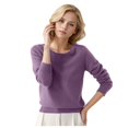 thumbnail image 1 of Chandail à Col Rond pour Femmes, Chandail Court pour Femmes, Chandail, Couleur Unie, Longs Chandails d'Hiver, Manches, 1 of 4
