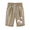 thumbnail image 1 of Women Printed Elastic Waist Drawstring With Casual Pockets Shorts, 1 of 3