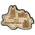 thumbnail image 1 of Printtoo Souvenir Czech Republic Map Gift Wooden Engraved Fridge Magnet, 1 of 1