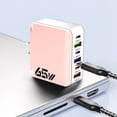 thumbnail image 1 of Chargeur Rapide Multiport 65W Standard US 6-en-1 Tête de Charge Rapide USB Compatible avec Plusieurs Appareils, 1 of 6