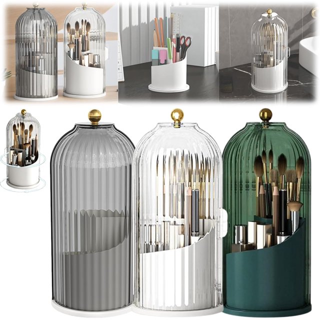 Concealed Toothbrush Holder, 360° Rotating Bathroom Waterproof Dustproof Toothbrush Holder, Hidden Toothbrush Holder with Sliding Cover, for Bathroom, Makeup Organizer (3Pcs)