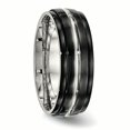 thumbnail image 4 of Bague Bordée IP Noire Polie en Acier Inoxydable 10.5 Size, 4 of 6