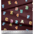 thumbnail image 2 of Soimoi Velvet Fabric Numbers & Alphabets Text Printed Fabric 1 Yard 58 Inch Wide, 2 of 3