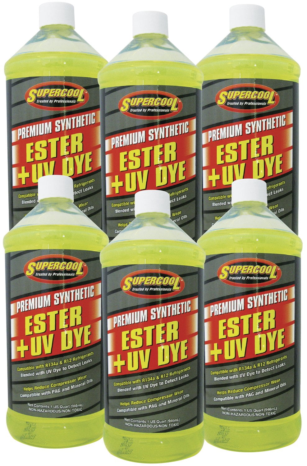 TSI Supercool E32-6CP Ester Oil Plus U/V Dye, 1 Quart, 6 Pack