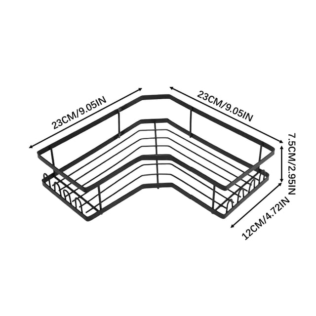 EGNMCR Étagère de Rangement de Salle de Bain Sans Perçage Étagère d'Angle de Salle de Bain Murale Multifonctionnelle Étagère d'Angle Murale Support de Rangement Étagères