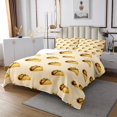 thumbnail image 3 of YST Taco Quilt Set Mexican Fast Food Coverlet Set Twin Mexican Party Decorations Bedspread Set, Delicious Food Cartoon Style Bedding Set With 1 Pillow Case, 3 of 4