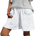 thumbnail image 1 of adviicd Shorts de Robe pour Femmes Femmes Coupe Décontractée Taille Haute Poches Décontractées Randonnée Shorts d'Été en Plein Air Blanc, XXXL, 1 of 4