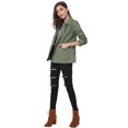 thumbnail image 3 of INSPIRE CHIC Women's Solid Drawstring Waist Flap Pocket Utility Jacket, 3 of 7