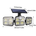thumbnail image 3 of Hxlamzoo Solar Lights Outdoor With Motion Sensor 3 Heads Security Lights Solar Powered 280 LED Light Motion Detected For Garage Yard Entryways Patio IP65 Wireless Design Long Working Time, 3 of 9
