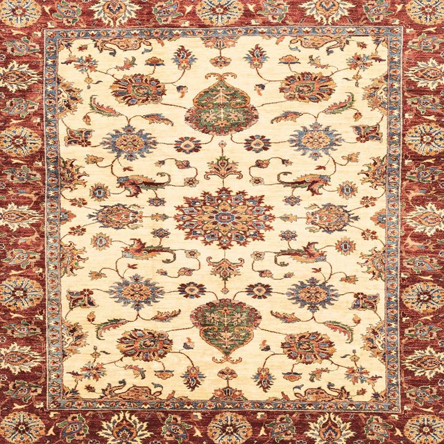 Ahgly Company Tapis d'Intérieur Carrés Abstraits Rouges Abstraits pour Aire, 5 Pieds Carré