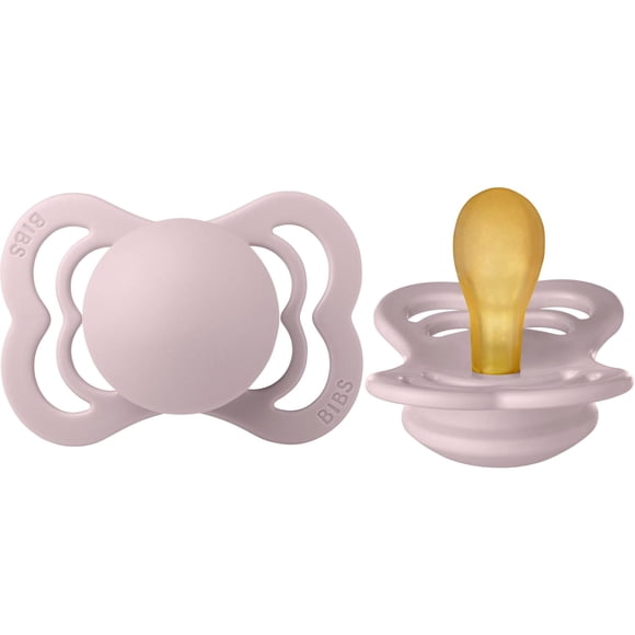 BIBS Supreme Baby Pacifiers | BPA-Free Natural Rubber Pacifier | Made in Denmark | Set of 2 Soothers (Age 6-18 Months)
