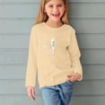 thumbnail image 5 of T-shirts à Manches Longues pour Filles, Col Rond, en Coton, Imprimé Libellule, T-Shirts Décontractés d'Automne et de Printemps, T-Shirts Graphiques Basiques pour Enfants (5 Ans, Beige), 5 of 5