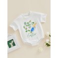 thumbnail image 3 of Faithtur Barboteuse de Pâques pour Bébé, Imprimé Lettre Rabbit, Manches Courtes, Col Rond, pour Garçons et Filles, 0-18 Mois, 3 of 9