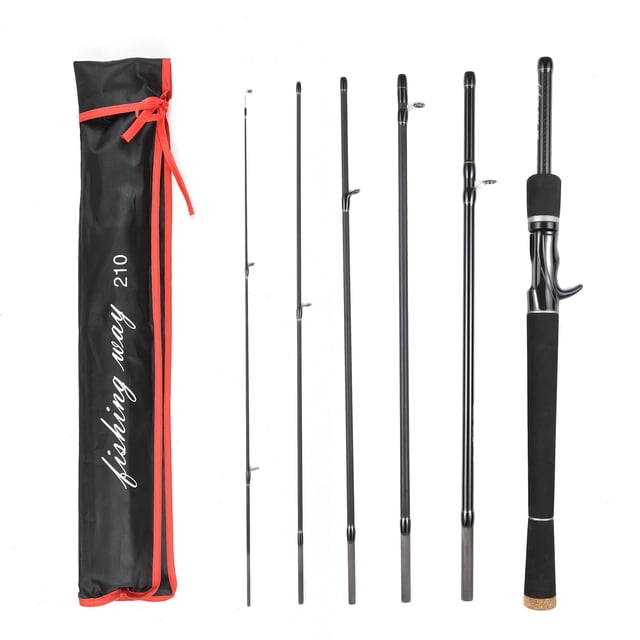 6 Piece Fishing Pole Ultralight Spinning/Casting Rod Travel Fishing Rod with Storage Bag