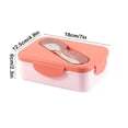 thumbnail image 3 of 2-Compartment Bento Box, Microwave-Safe Food Container, Leak-Proof Sealed Lid, Compartmentalized Meal Prep, Office Lunch Tray, Portable Dish with Spork, Eco-Friendly Plastic, 3 of 6