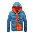 thumbnail image 1 of Innerwin Manteau à Capuche pour Hommes avec Poches Veste d'Hiver Décontractée Chaude Bleu+ Orange 2TG, 1 of 2