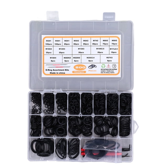 Loewten O Ring Assortment Kits,800Pcs O Ring Assortment Kits 18 Sizes Car Repair NBR Sealing Gasket Washers + Disassembly Tool,O Ring Assortment