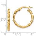 thumbnail image 4 of Boucles d'Oreilles Créoles en Or Jaune 14K Polies et Texturées, 4 of 4