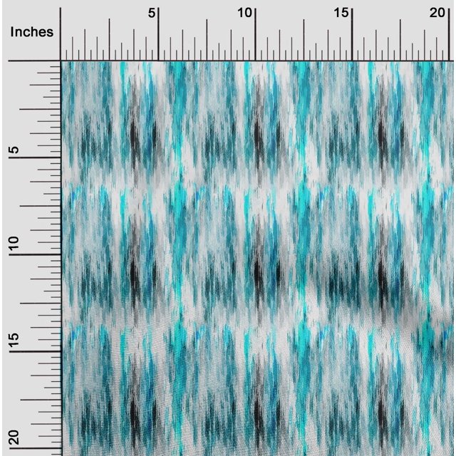 oneOone Georgette Viscose Turquoise Blue Fabric Liquid Drip Abstract Fabric For Sewing Printed Craft Fabric By The Yard 42 Inch Wide