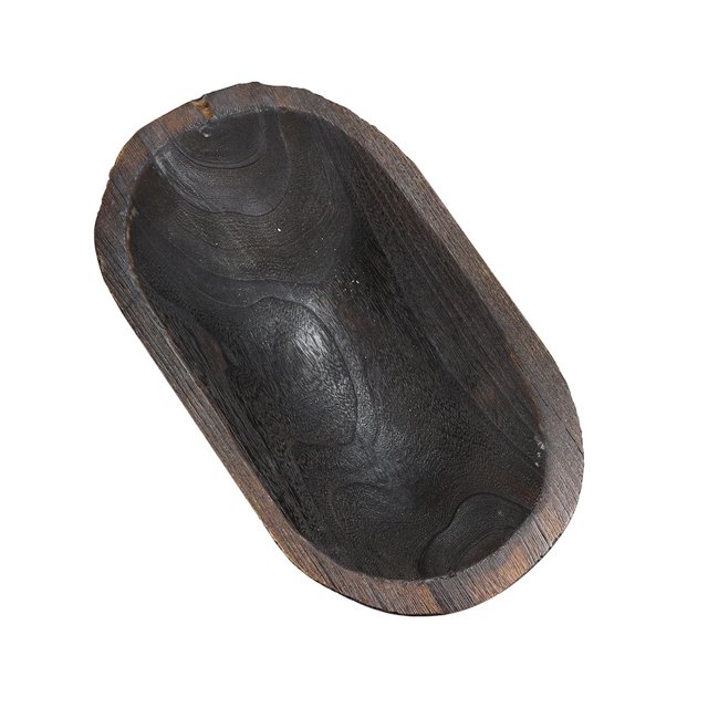 GROWTH TANK Wooden Bowl Large Capacity Stackable Oval Bowl for Home Kitchens Pantry Deep Brown