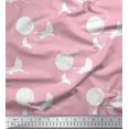 thumbnail image 1 of Soimoi Moss Georgette Fabric Bamboo Tree,Moon & Stork Bird Print Sewing Fabric Yard 42 Inch Wide, 1 of 3