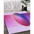 thumbnail image 3 of Ahgly Tapis d'Intérieur Lavable en Machine Carré Transitionnel Fleur Rose, 8 Pieds Carré, 3 of 7