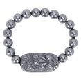 thumbnail image 2 of Terahertz Round Beads Bracelet, Elastic Rope Unblock Meridians Promote Blood Circulation Natural Terahertz Bracelet  For Wrist, 2 of 8