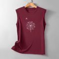 thumbnail image 4 of Besolor Débardeurs pour Femmes 2024 Tendance Imprimé Col Rond Sans Manches T-Shirts Décontractés Amples Tunique d'Été Blouse, 4 of 5
