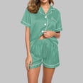 thumbnail image 2 of Yuyuzo Pajama Sets for Women 2 Piece Short Sleeve Button down Shirts Lounge Sets Color Block Soft Pj Sets, 2 of 4
