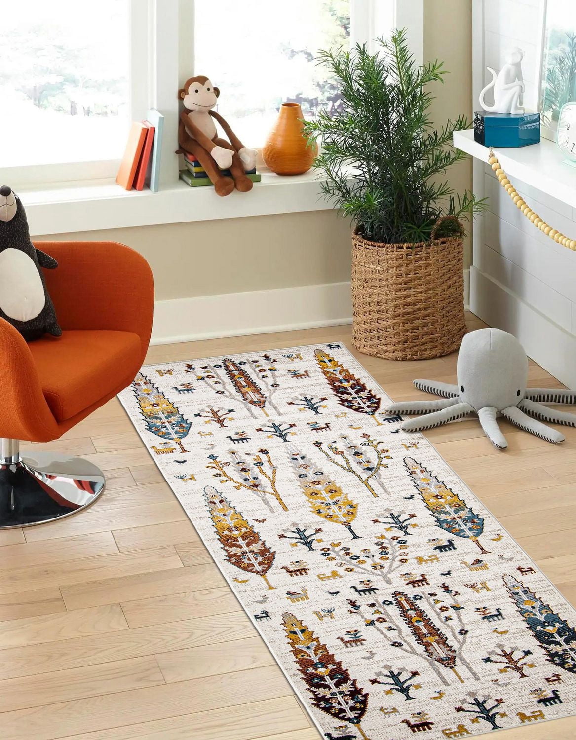 Tapis Lavable ECARPET Boho Chic pour Chambre, Salon, Chambre d'Enfant