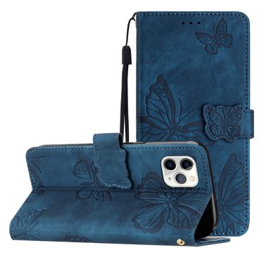 Compatible with iPhone 11 Pro Embossed Butterfly Case with Wallet and Kickstand Cover