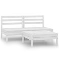 thumbnail image 1 of vidaXL 3 Piece Garden Lounge Set Solid Pinewood White, 1 of 5