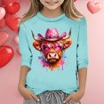 thumbnail image 2 of TZEWGL Tees For Newborn Print Round Neck Loose Short Cropped Sleeve Blouse For Baby size 5-6T, 2 of 4