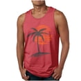 thumbnail image 1 of LSLJS Tank Tops Men Coconut Tree Sunset Print Sleeveless Muscle Shirt Beach Tank Tops, 1 of 4