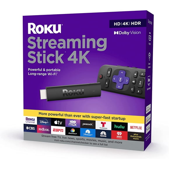 Roku Clé de Diffusion 4K 2021 / Appareil de Diffusion 4K/HDR/Dolby Vision avec Télécommande Vocale Roku et Commandes pour Téléviseur