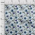 thumbnail image 2 of oneOone Rayonne Bleu Sarcelle Tissu Floral Rétro Matériel de Couture Tissu Imprimé au Mètre 56 Pouces de Large, 2 of 5