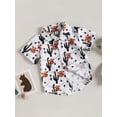 thumbnail image 4 of Opperiaya Chemise pour Garçon, Manches Courtes, Col à Revers, Imprimé Taureau, Fête de Rue, Haut Décontracté Ample pour le Printemps et l'Été 6 m-4 A, 4 of 8