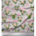thumbnail image 1 of Soimoi Moss Georgette Fabric Floral & Cute Animals Cartoon Decor Fabric Printed Yard 42 Inch Wide, 1 of 3