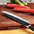 thumbnail image 4 of Hecef 8-Inch Japanese Chef Knife, High-Performance Composite Steel Razor Sharp Cooking Knife with Hammered Finish & Ergonomic Pakkawood Handle, 4 of 7