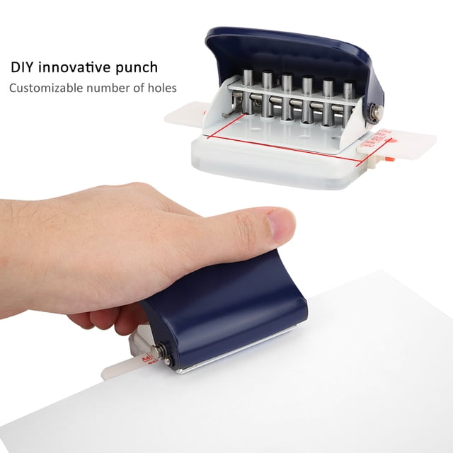 Multi Function Paper Puncher, 26 Hole Manual Office Supplies Tool for A4, B5, A5, Graduation Marks, Scrap Box, DIY Binding