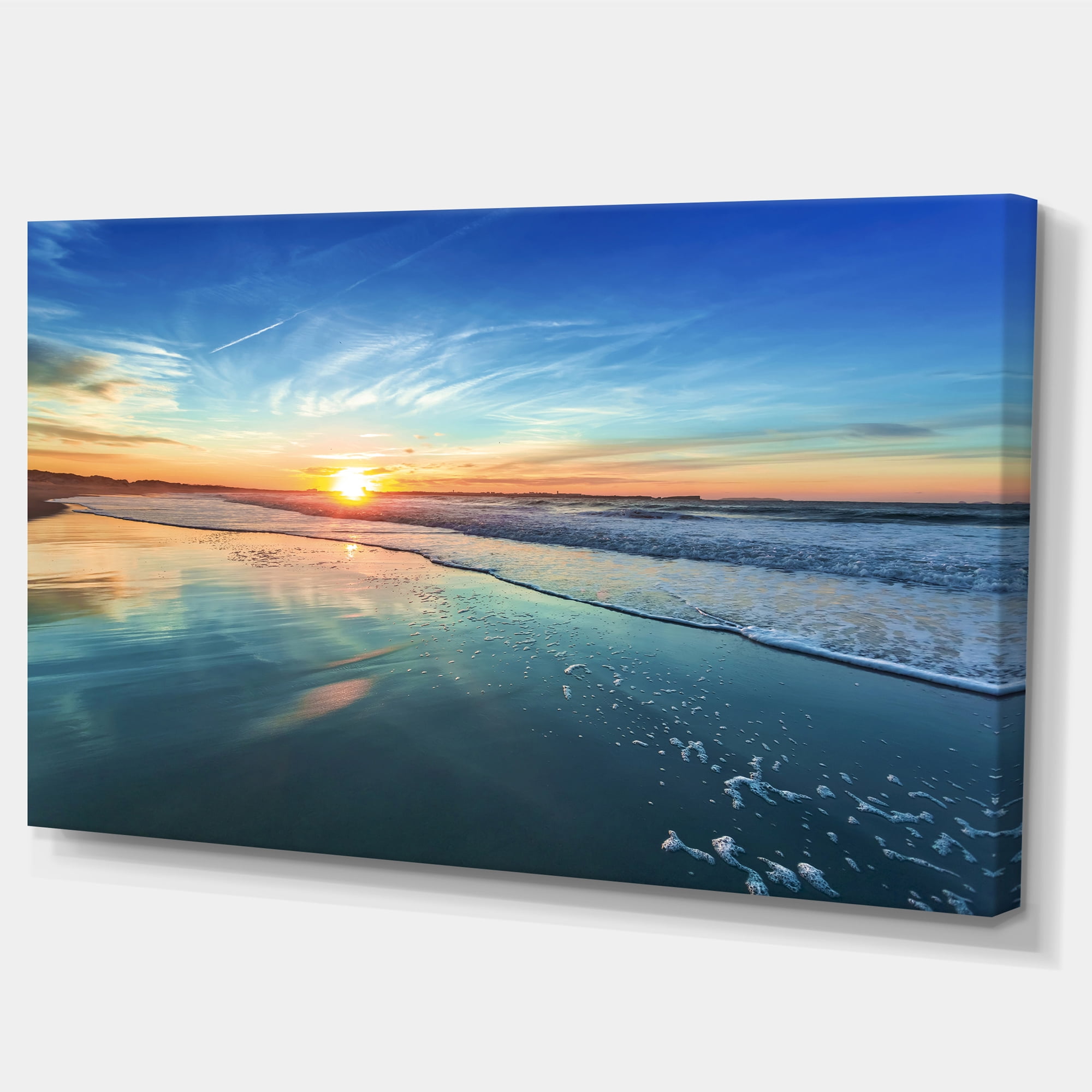 Tableau mural imprimée sur toile Design Art la mer et soleil