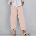 thumbnail image 1 of Women's Summer Comfortable Loose Wide Legged Fashion Solid Color Capris RXIRUCGD Rose, Taille: 4TG, 1 of 5